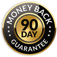 90-day money-back guarantee seal