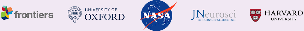Scientific institutions supporting Brain Song research including Harvard and NASA